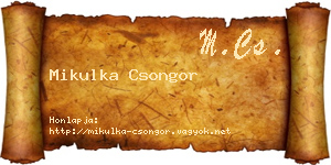 Mikulka Csongor névjegykártya